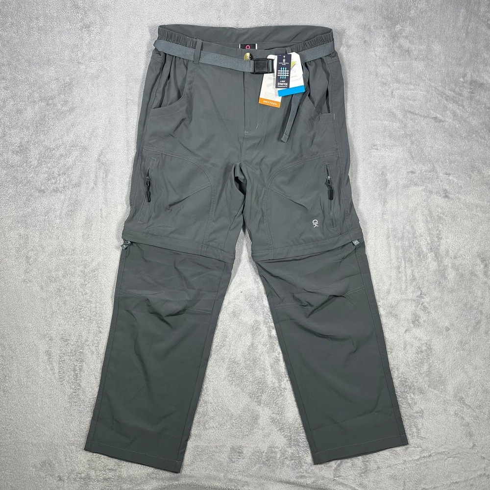 Little Donkey Andy Convertible Hiking Pants Mens L Grey 4-Way Stretch NWT